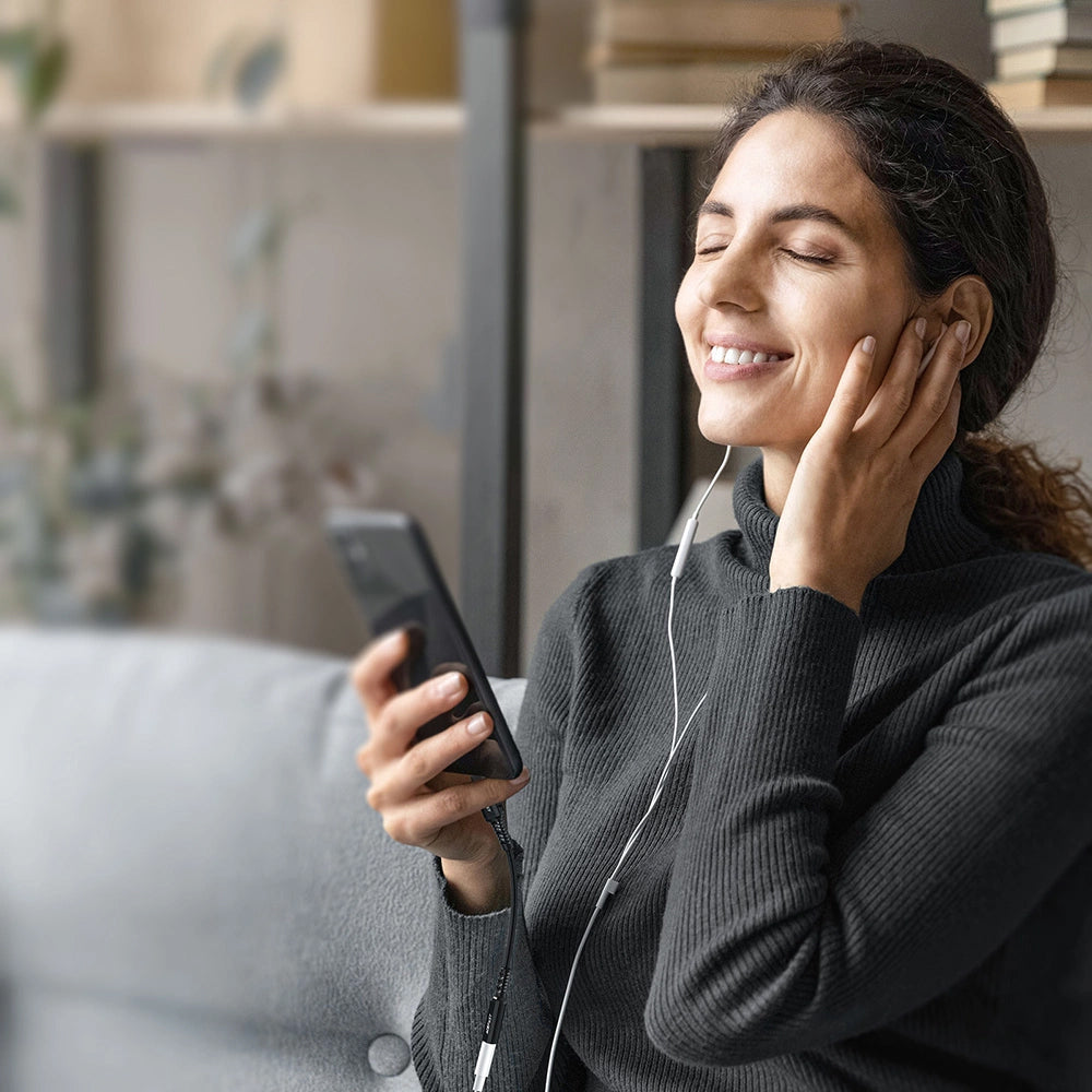 USB-C - 3.5mm Acefast J12 -äänisovitin, Musta