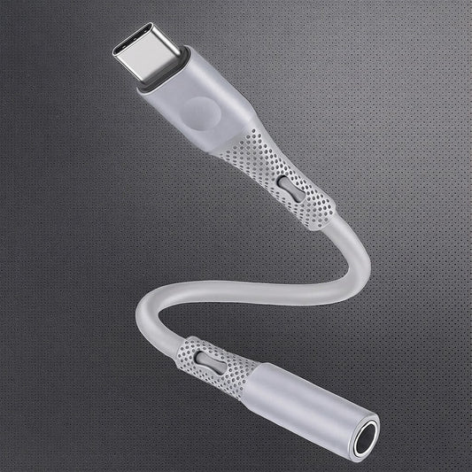 USB-C - 3.5mm Techsuit AC1 SoundFlex -äänisovitin, Harmaa