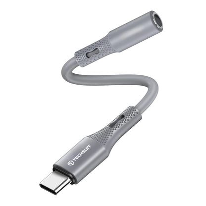 USB-C - 3.5mm Techsuit AC1 SoundFlex -äänisovitin, Harmaa
