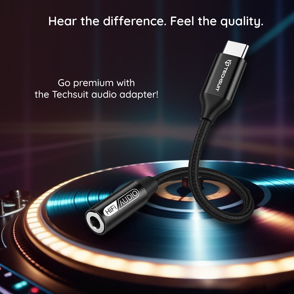 Audioadapteri USB-C - 3.5mm Techsuit AC13 FuseXound, Musta