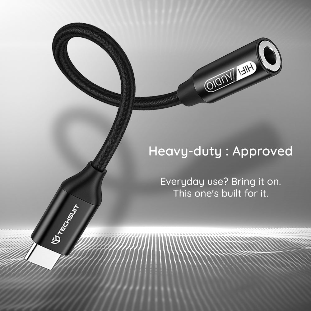 Audioadapteri USB-C - 3.5mm Techsuit AC13 FuseXound, Musta