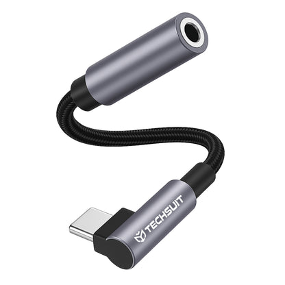 USB-C - 3.5mm Techsuit AC7 MusicDox -äänisovitin, harmaa