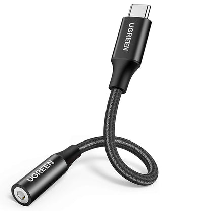 Audioadapteri USB-C - 3.5mm UGREEN AV142, Musta