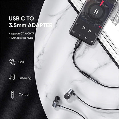 Audioadapteri USB-C - 3.5mm UGREEN AV142, Musta