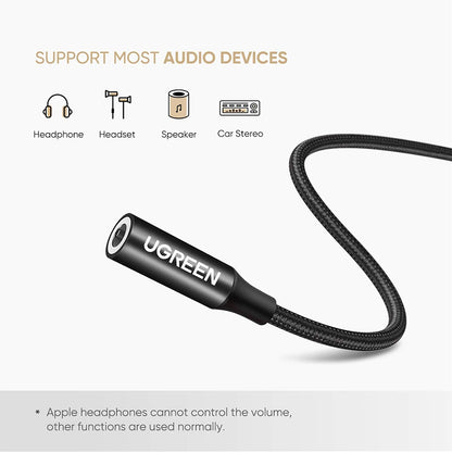 Audioadapteri USB-C - 3.5mm UGREEN AV142, Musta