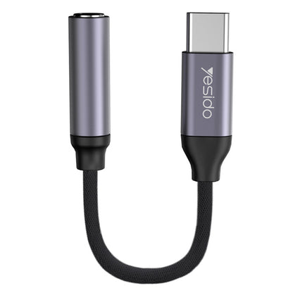 Audioadapteri USB-C - 3.5mm Yesido YAU19, Musta