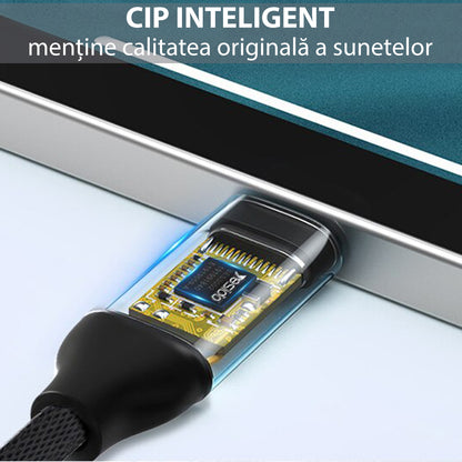 Audioadapteri USB-C - 3.5mm Yesido YAU19, Musta