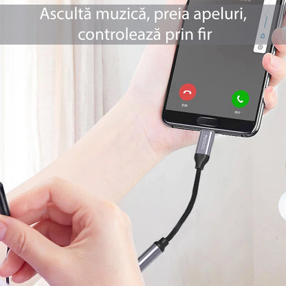 Audioadapteri USB-C - 3.5mm Yesido YAU19, Musta