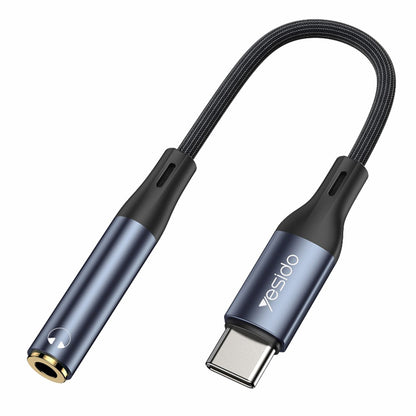 Audioadapteri USB-C - 3.5mm Yesido YAU38, Musta