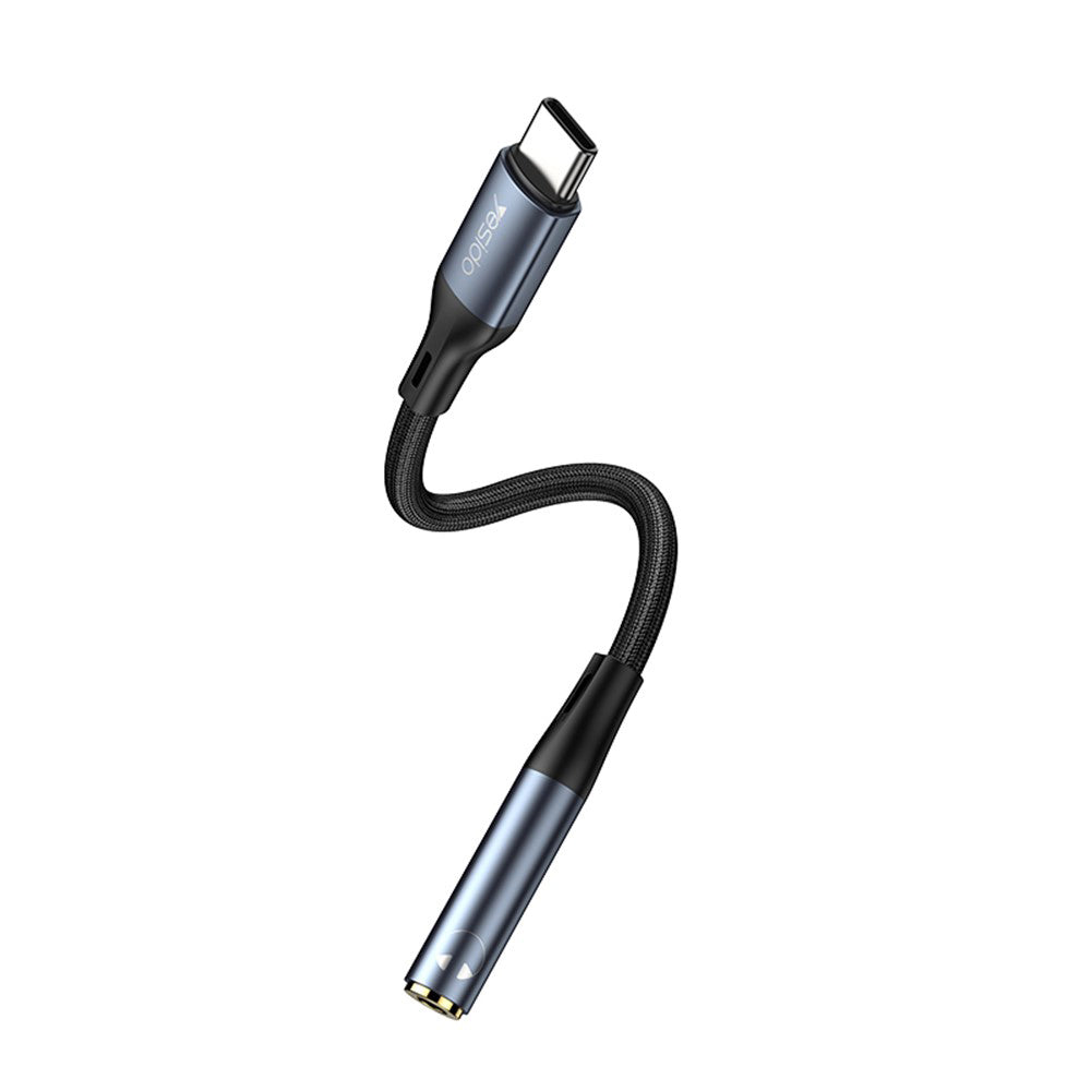 Audioadapteri USB-C - 3.5mm Yesido YAU38, Musta