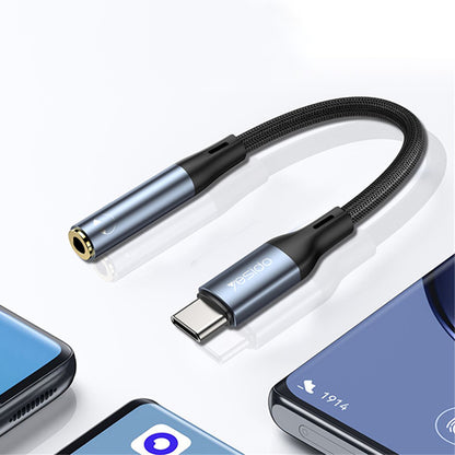 Audioadapteri USB-C - 3.5mm Yesido YAU38, Musta