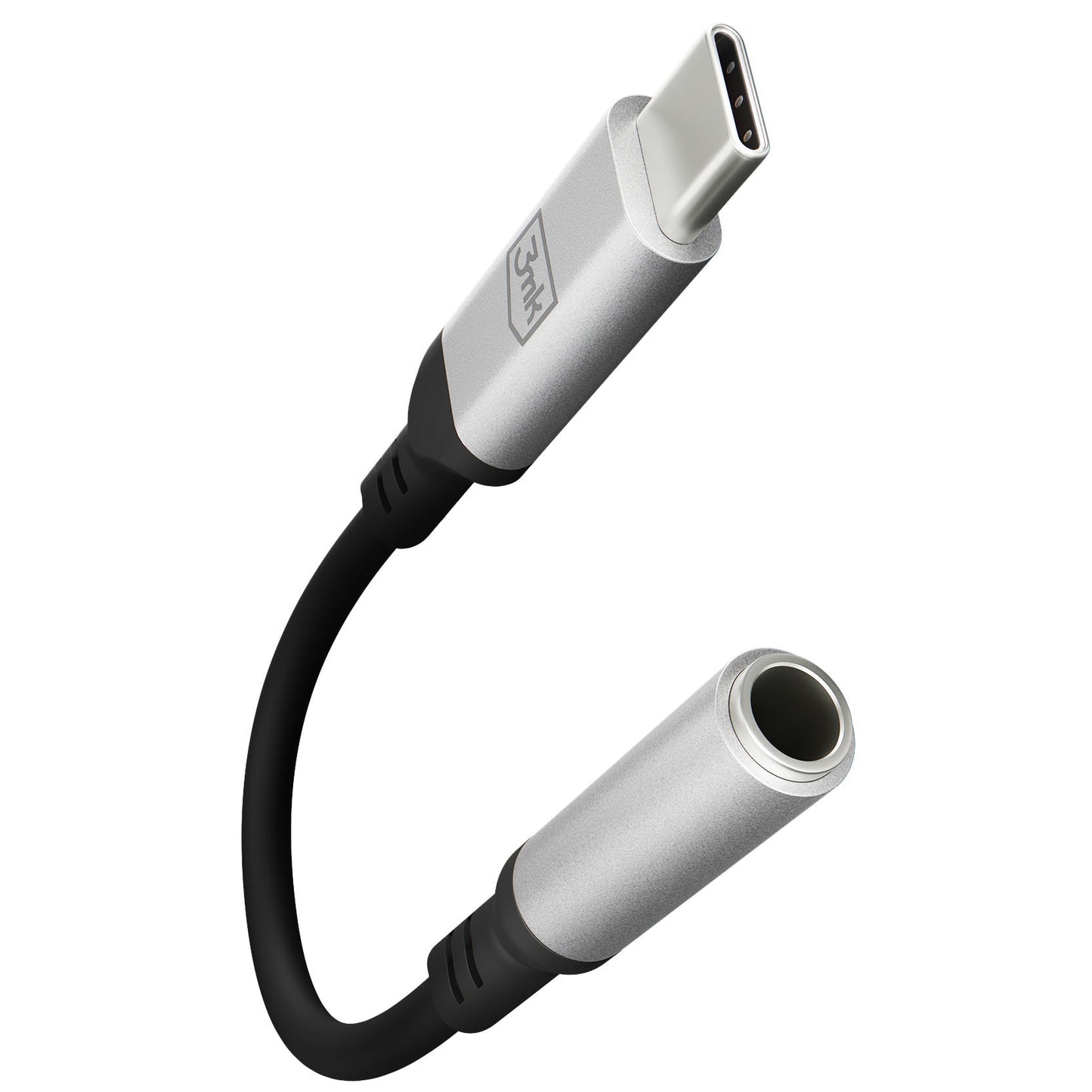 USB-C - 3,5 mm 3MK äänisovitin, hopea