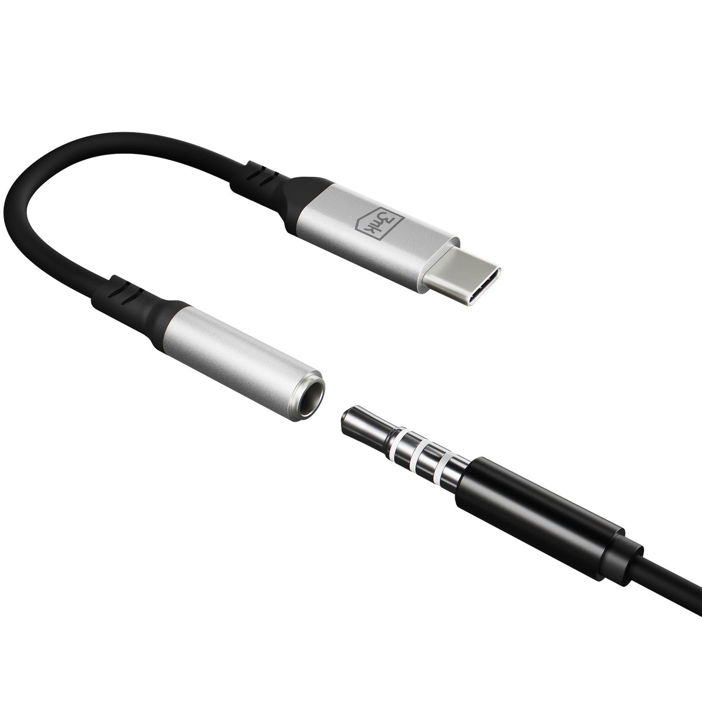 USB-C - 3,5 mm 3MK äänisovitin, hopea
