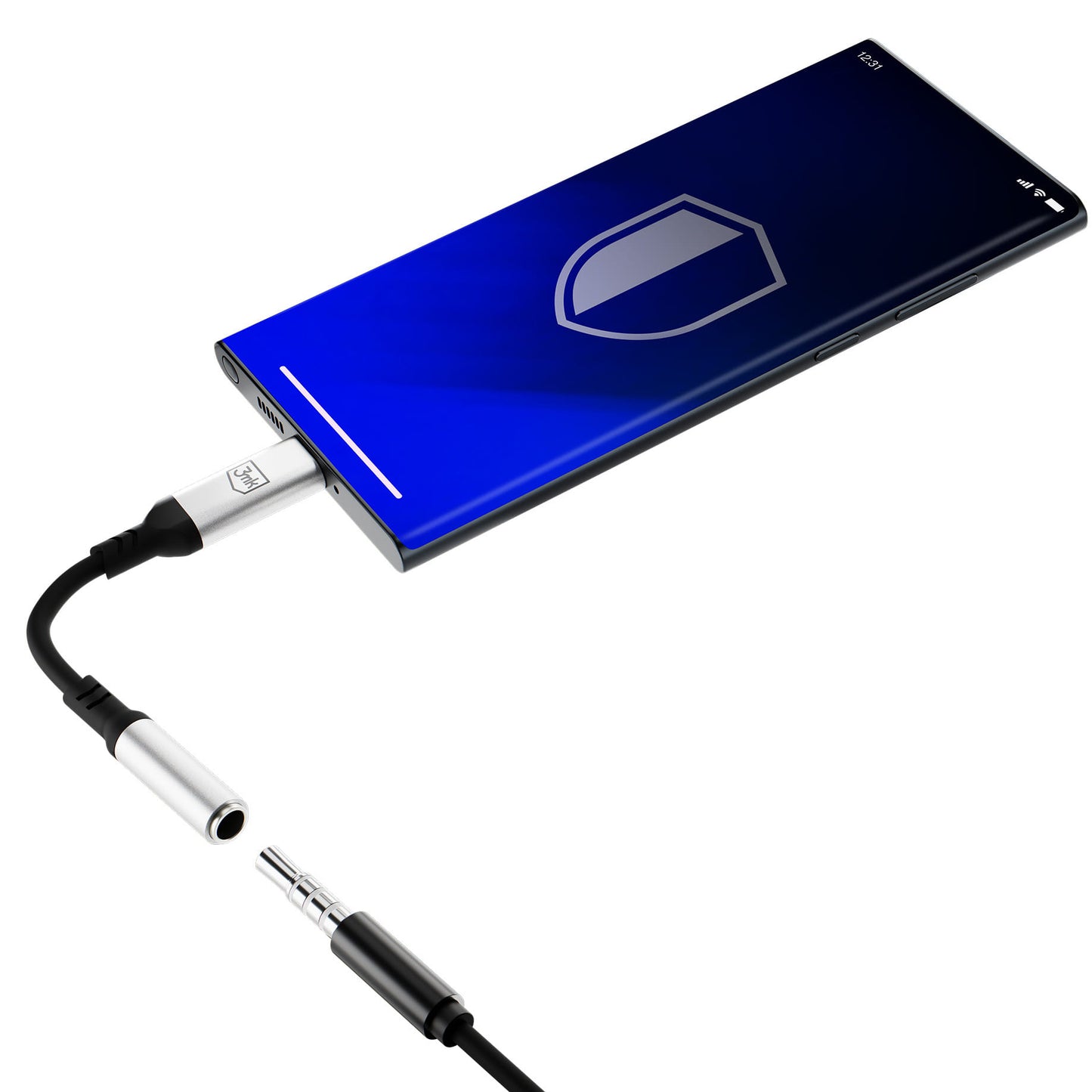 USB-C - 3,5 mm 3MK äänisovitin, hopea