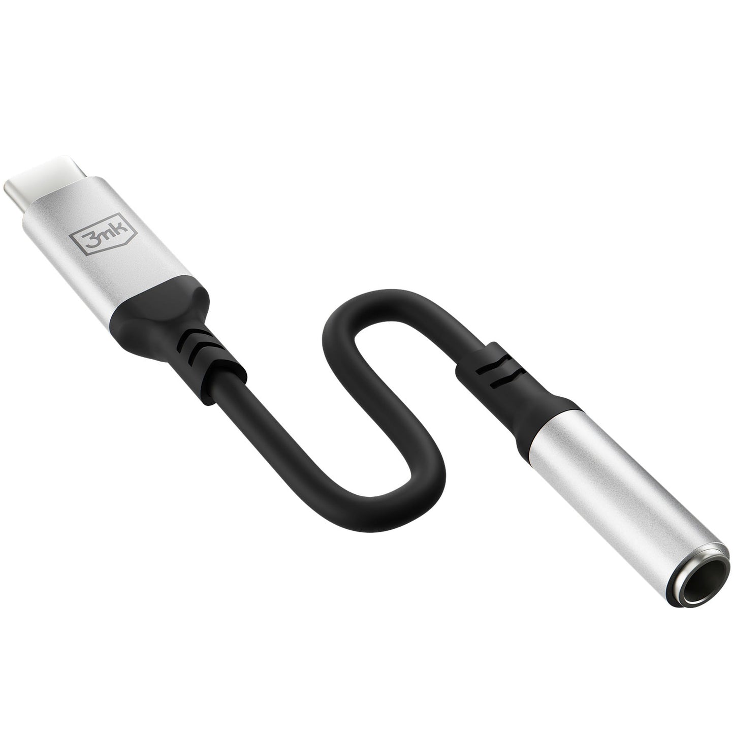 USB-C - 3,5 mm 3MK äänisovitin, hopea