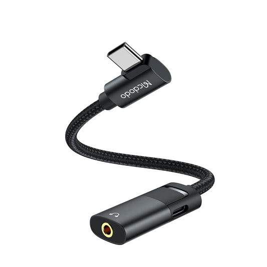 USB-C - USB-C / 3,5 mm McDodo CA-1880 -äänisovitin, Musta