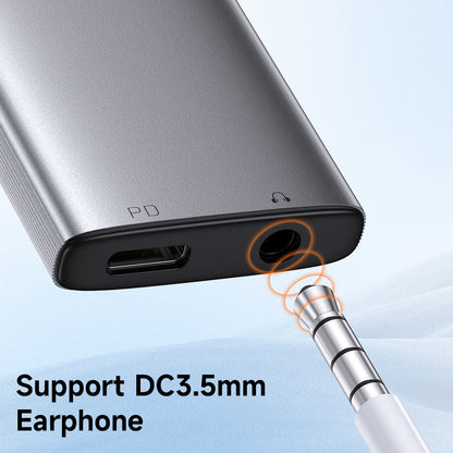 USB-C - USB-C / 3.5mm McDodo CA-5050 Wales -audioadapteri, Harmaa
