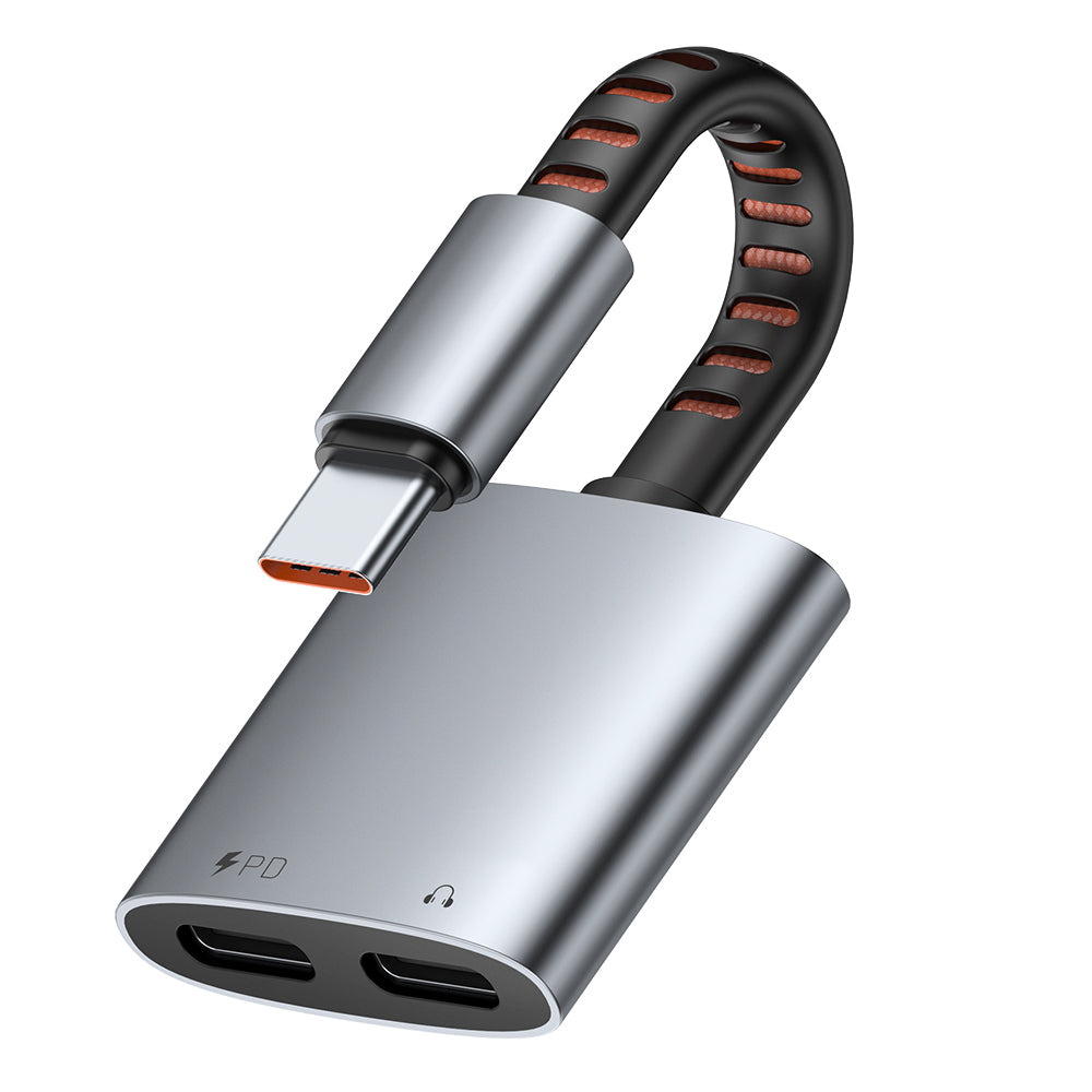 USB-C - USB-C / USB-C McDodo CA-3370, Harmaa Audioadapteri