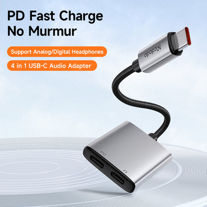 Audioadapteri USB-C - USB-C / USB-C McDodo CA-5570 Wales, Harmaa