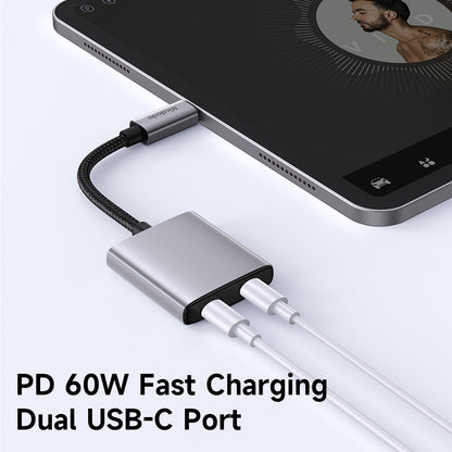 Audioadapteri USB-C - USB-C / USB-C McDodo CA-5570 Wales, Harmaa