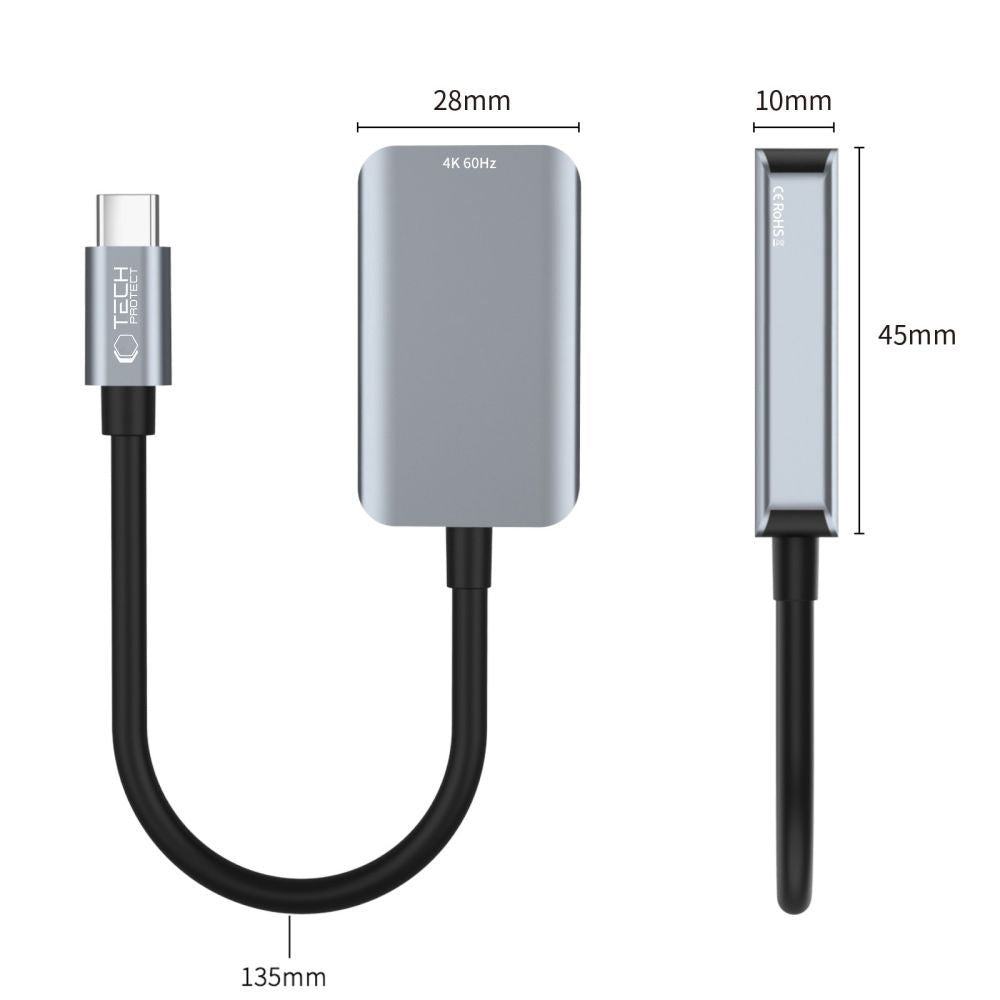USB-C - HDMI Tech-Protect Ultraboost -äänisovitin, Musta