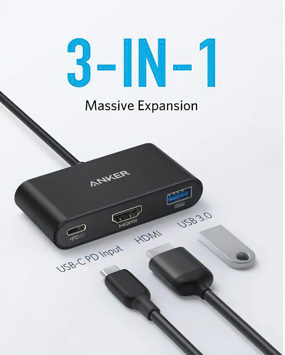 USB-C - USB-C / HDMI / USB-A Anker PowerExpand -äänisovitin, Musta A8339HA1