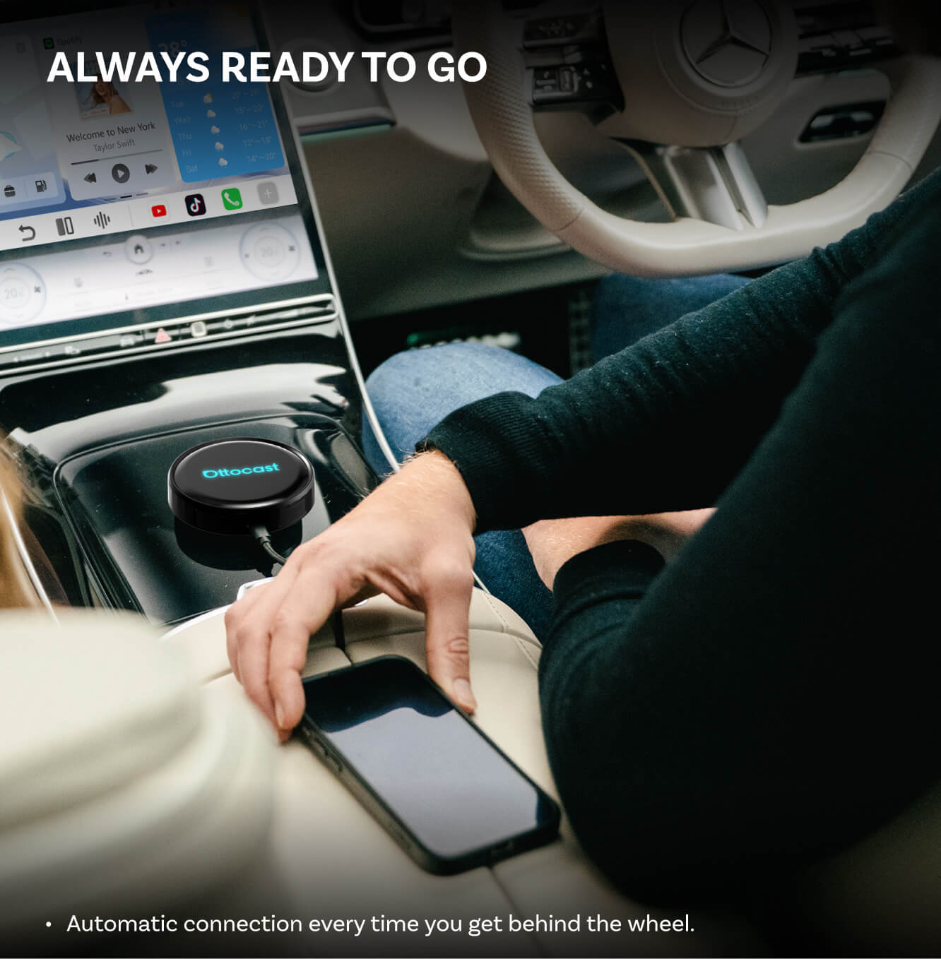 Wireless Carplay / Android Auto Adapter Ottocast OttoAibox P3 Pro for Apple iPhone / Android Series, Refurbished PCS61-T