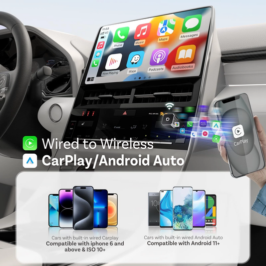 Langaton Carplay / Android Auto -sovitin Ottocast Mini Cube Style C Apple iPhone / Android -sarjalle CP88-T3