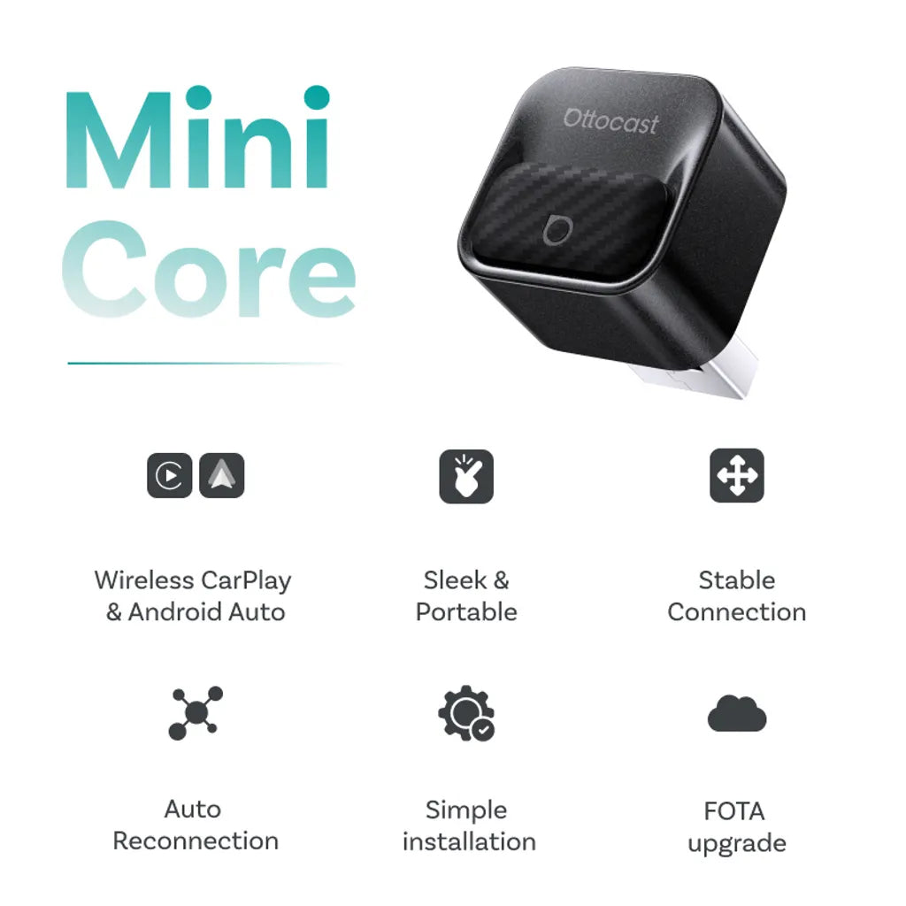 Langaton Carplay / Android Auto -sovitin Ottocast Mini Pico Style B Apple iPhone / Android -sarjalle CA525-T3