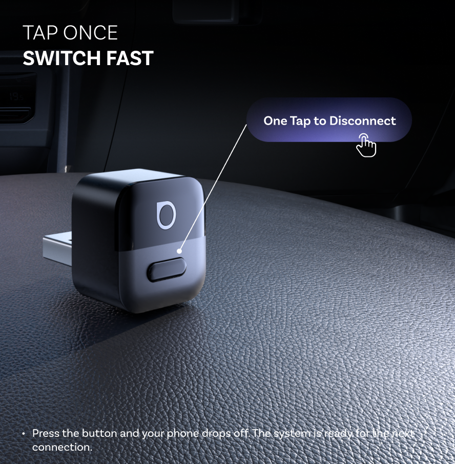 Langaton Carplay / Android Auto -sovitin Ottocast Mini Pico Style A Apple iPhone / Android -sarjalle CA525-T