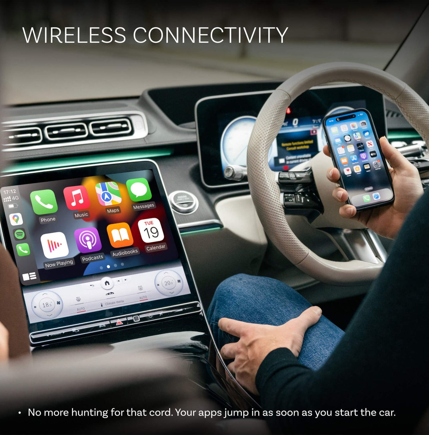Langaton Carplay / Android Auto -sovitin Ottocast Mini Pico Style B Apple iPhone / Android -sarjalle CA525-T3