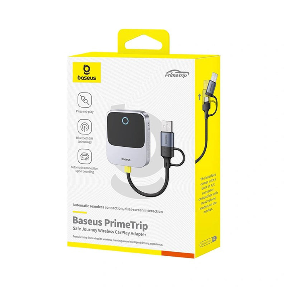 Baseus PrimeTrip langaton Carplay-sovitin Apple iPhone -sarjalle, uudelleen pakattu C10745100813-00