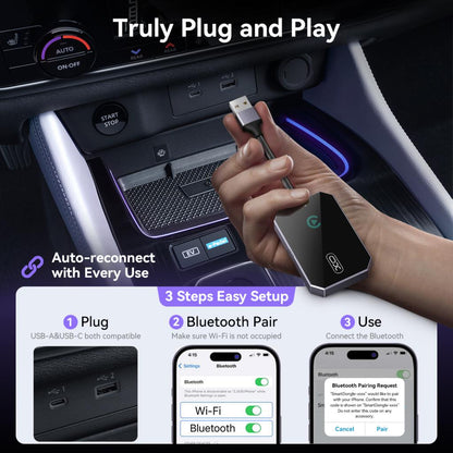 Langaton Carplay-sovitin XO Design CZ016 Apple iPhone -sarjalle