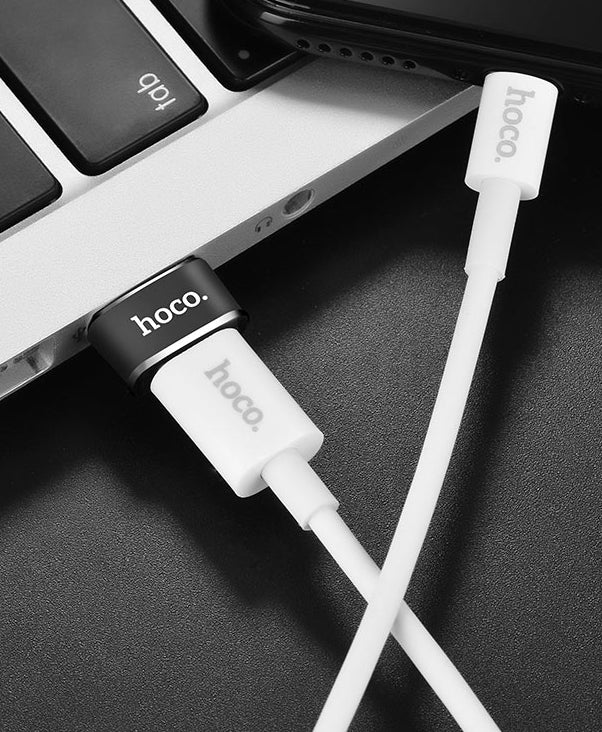 Tieto- ja lataussovitin USB-C - USB-A HOCO UA6, musta