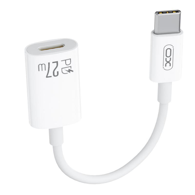 USB-C - Lightning -tiedonsiirto- ja latausadapteri XO Design NB-R268A, Valkoinen
