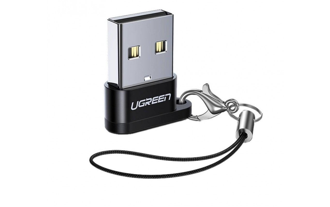 USB-C - USB-A UGREEN US280 -tiedonsiirto- ja latausadapteri, Musta