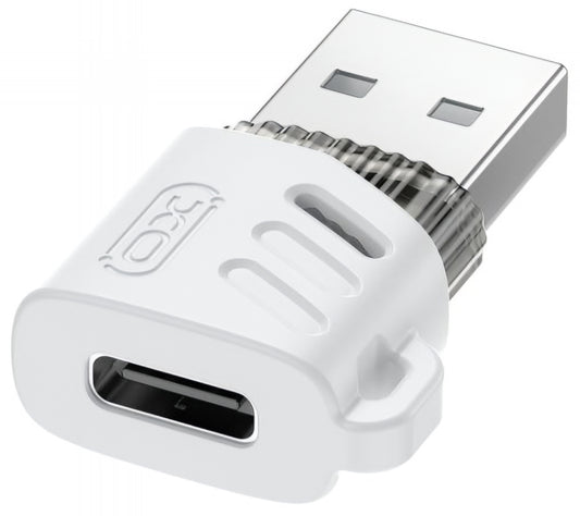 USB-C - USB-A -datasiirtymis- ja latausadapteri XO Design NB256D, Valkoinen