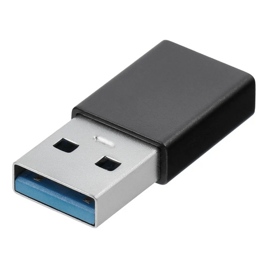 USB-C - USB-A Blue Star -tietojen ja latauksen sovitin, musta