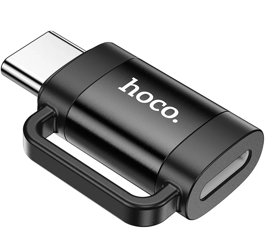 Lightning - USB-C -lataus- ja datasiirtoadapteri HOCO UA31E, Musta