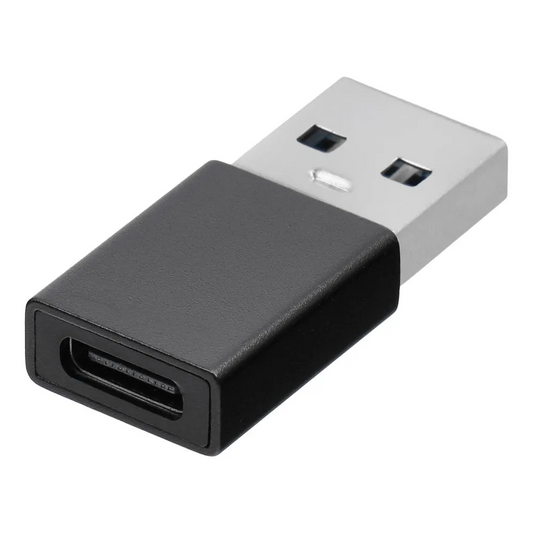 USB-C - USB-A Blue Star -tietojen ja latauksen sovitin, musta