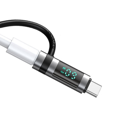 Lightning - USB-C McDodo OT-0180 Pigeon Display -data- ja latausadapteri, Musta