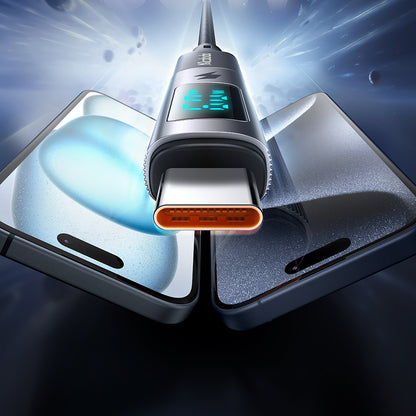 Lightning - USB-C McDodo OT-5990 Wales Display -data- ja latausadapteri, Musta