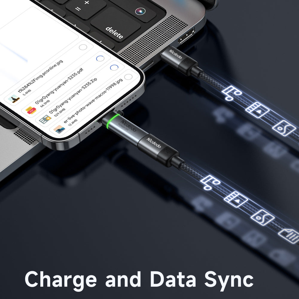 Adaptori Tiedot ja Lataus Lightning - USB-C McDodo OT-6010 Power Off, Musta