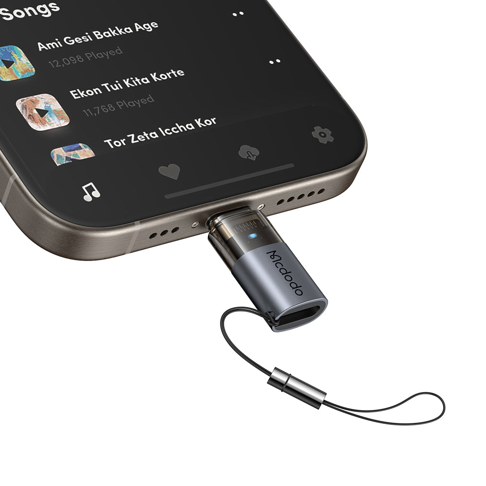Data- ja latausadapteri Lightning - USB-C McDodo OT-7610, Musta