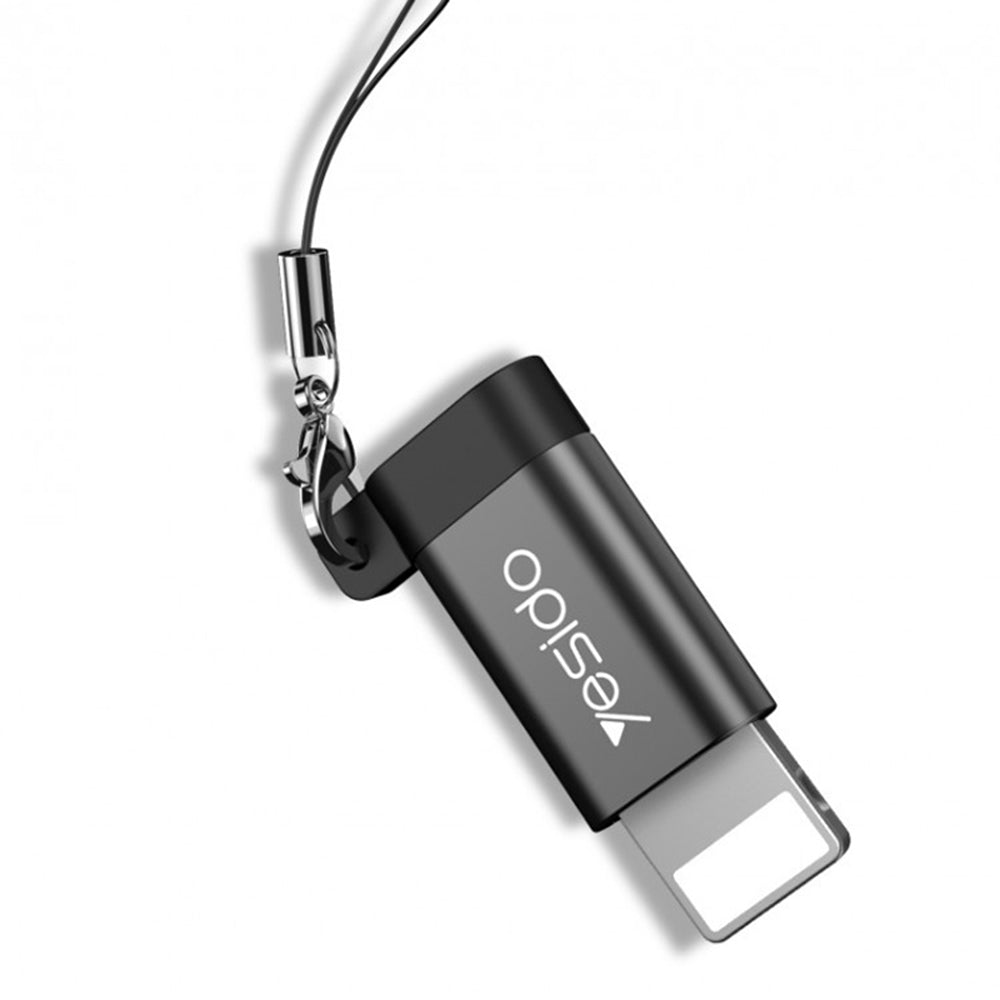 MicroUSB - Lightning Yesido GS05 -datasiirtolaite ja laturi, Musta