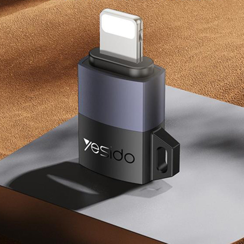 MicroUSB - Lightning Yesido GS30 -sovitin, harmaa