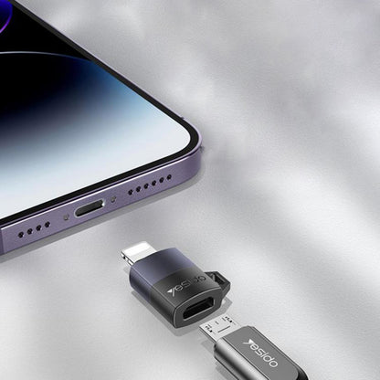 MicroUSB - Lightning Yesido GS30 -sovitin, harmaa