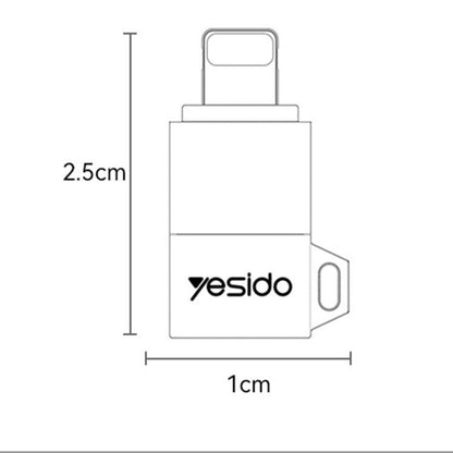 MicroUSB - Lightning Yesido GS30 -sovitin, harmaa