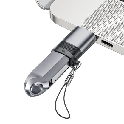 USB-C - USB-A Acefast J8 -tiedonsiirto- ja latausadapteri, Harmaa