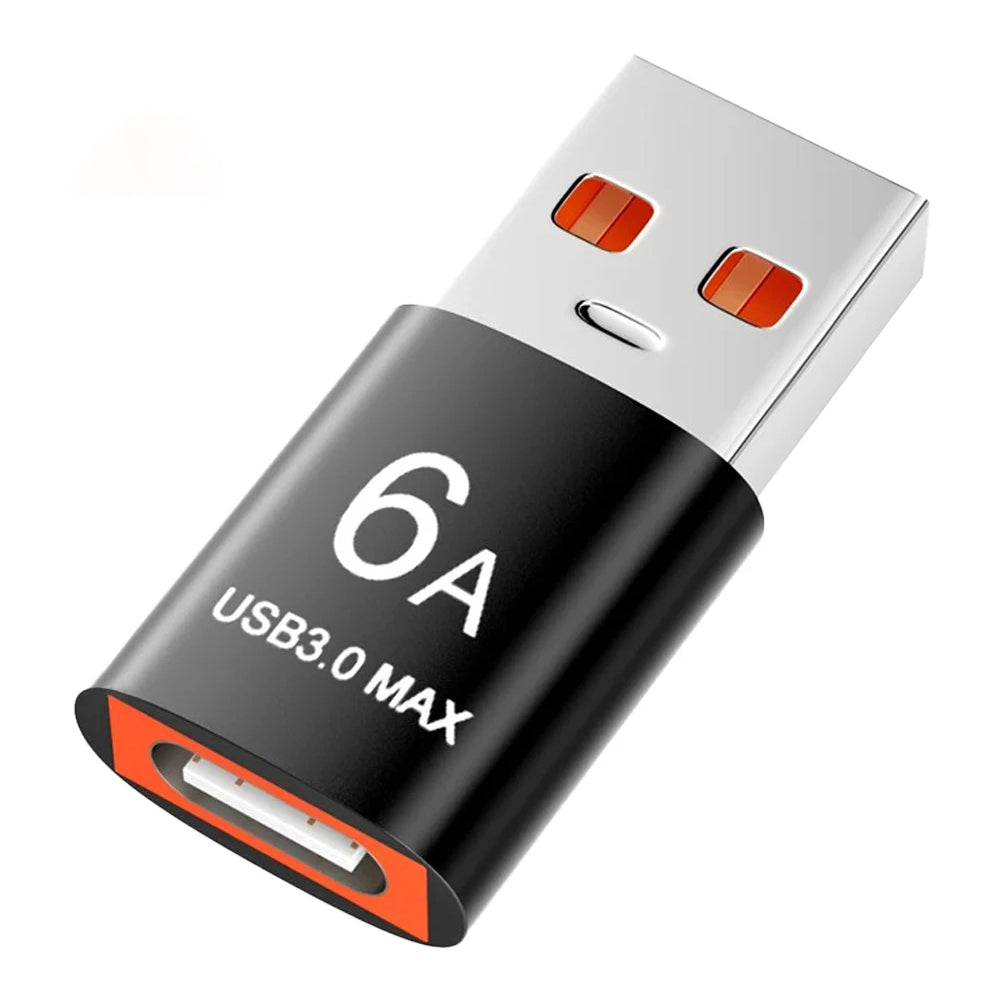 USB-C - USB-A -tiedonsiirto- ja latausadapteri Techsuit A5 HyperPort, Musta Oranssi